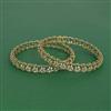 Cubic Zirconia Classic Bangles With Mehndi Plating
