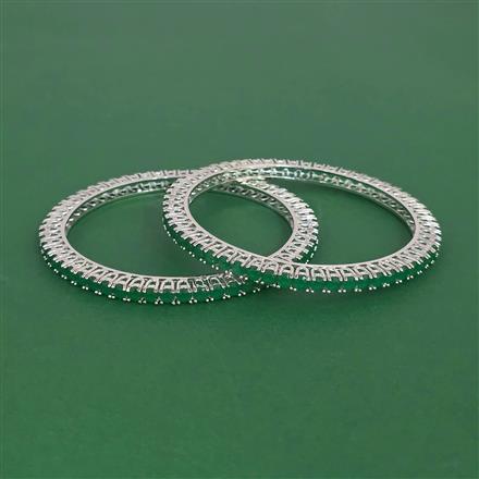 Cubic Zirconia Classic Bangles With Rhodium Plating