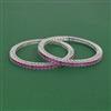 Cubic Zirconia Classic Bangles With Rhodium Plating