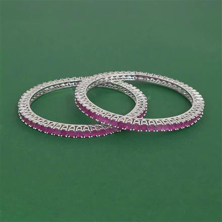 Cubic Zirconia Classic Bangles With Rhodium Plating