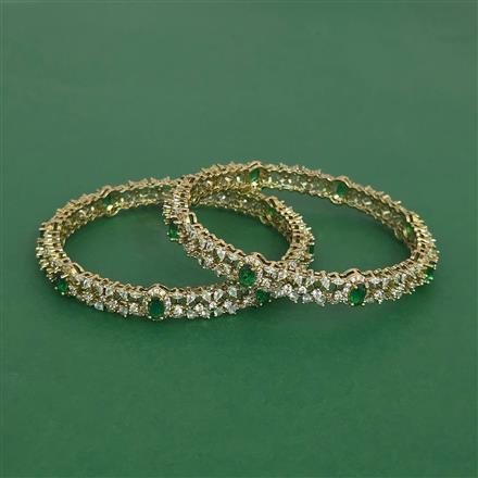 Cubic Zirconia Classic Bangles With Mehndi Plating