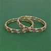 Cubic Zirconia Classic Bangles With Mehndi Plating