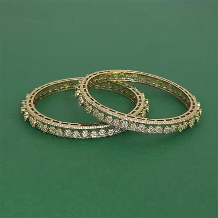 Cubic Zirconia Classic Bangles With Mehndi Plating