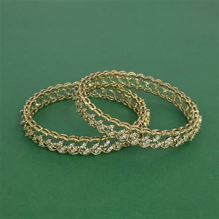 Cubic Zirconia Classic Bangles With Mehndi Plating