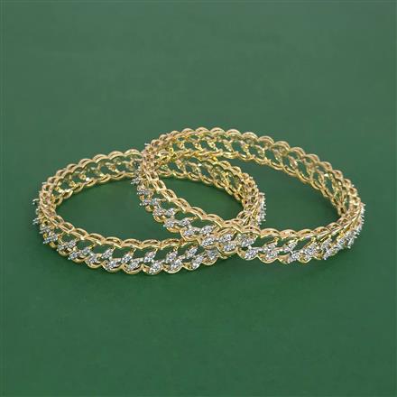 Cubic Zirconia Classic Bangles With 2 Tone Plating