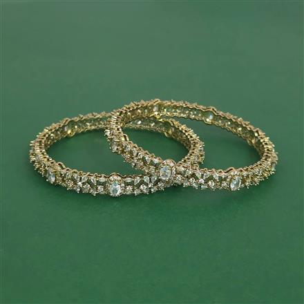 Cubic Zirconia Classic Bangles With Mehndi Plating