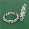 Cubic Zirconia Openable Bangles With Rhodium Plating