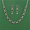 Cubic Zirconia Classic Necklace Set With Rhodium Plating