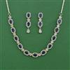 Cubic Zirconia Classic Necklace Set With Rhodium Plating