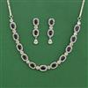 Cubic Zirconia Classic Necklace Set With Rhodium Plating