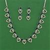 Cubic Zirconia Classic Necklace Set With Rhodium Plating