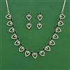 Cubic Zirconia Classic Necklace Set With Rhodium Plating