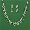 Cubic Zirconia Classic Necklace Set With Rhodium Plating