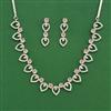 Cubic Zirconia Classic Necklace Set With Rhodium Plating