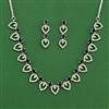 Cubic Zirconia Classic Necklace Set With Rhodium Plating