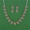 Cubic Zirconia Classic Necklace Set With Rhodium Plating