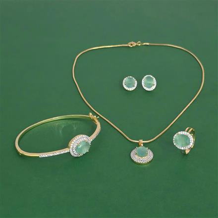 Cubic Zirconia Combo Pendant Set With 2 Tone Plating