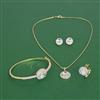 Cubic Zirconia Combo Pendant Set With 2 Tone Plating