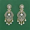 Cubic Zirconia Classic Earring With 2 Tone Rhodium Plating