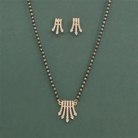 Cz Classic Mangalsutra With 2 Tone Rhodium Plating