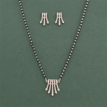 Cz Classic Mangalsutra With 2 Tone Rhodium Plating