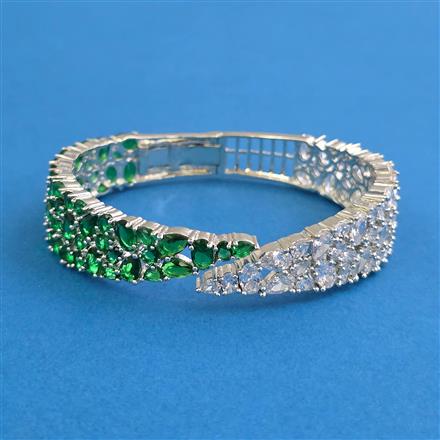 Cz Classic Kada With Rhodium Plating