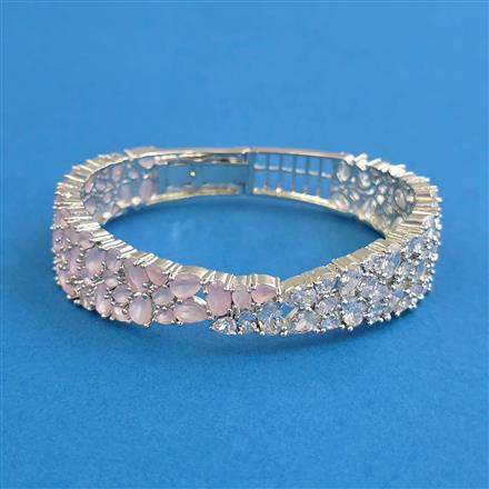 Cz Classic Kada With Rhodium Plating