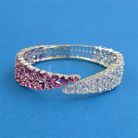 Cz Classic Kada With Rhodium Plating