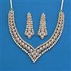 Cz Classic Necklace With Mehndi 2 Tone Rhodium Plating