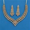 Cz Classic Necklace With Mehndi 2 Tone Rhodium Plating