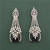 Cz Classic Earring With Rhodium Plating