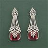 Cz Classic Earring With Rhodium Plating