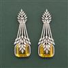 Cz Classic Earring With Rhodium Plating