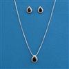 Cz Classic Pendant Set With Rhodium Plating