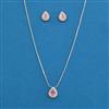 Cz Classic Pendant Set With Rhodium Plating