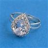 Cz Adjustable Ring With Rhodium Plating