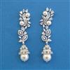 Cz Moti Earring With 2 Tone Rhodium Plating
