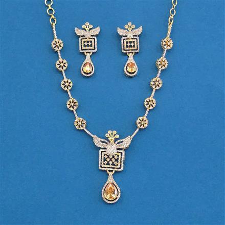 Cz Classic Necklace With 2 Tone Plating