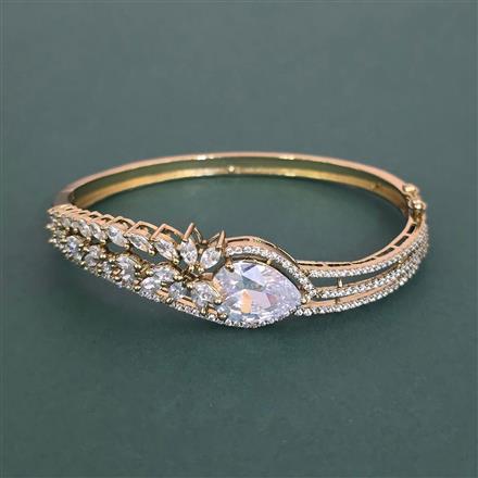 Cz Openable Kada With Mehndi Plating