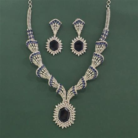 Cz Classic Necklace With Rhodium Plating