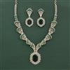 Cz Classic Necklace With Rhodium Plating