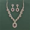 Cz Classic Necklace With Rhodium Plating