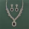 Cz Classic Necklace With Rhodium Plating