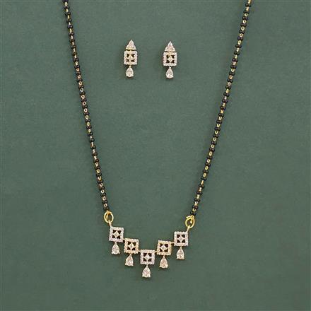 Cz Classic Mangalsutra With 2 Tone Rhodium Plating