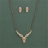 American Diamond Classic Mangalsutra with Rhodium Plating 2 Tone Plating