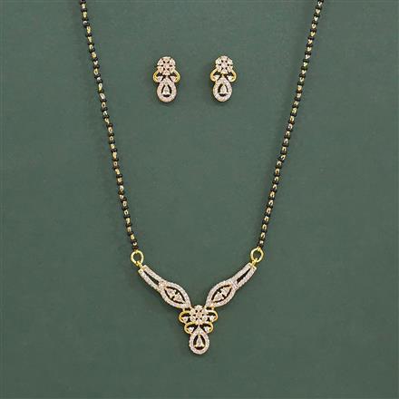 Cz Classic Mangalsutra With 2 Tone Rhodium Plating