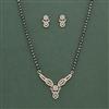 American Diamond Classic Mangalsutra with Rhodium Plating 2 Tone Plating