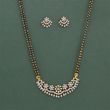 Cz Classic Mangalsutra With 2 Tone Rhodium Plating