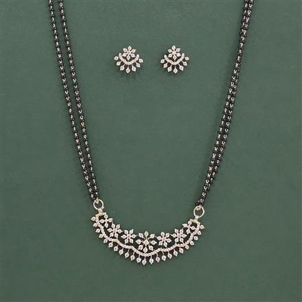 Cz Classic Mangalsutra With 2 Tone Rhodium Plating