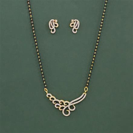 Cz Classic Mangalsutra With 2 Tone Rhodium Plating